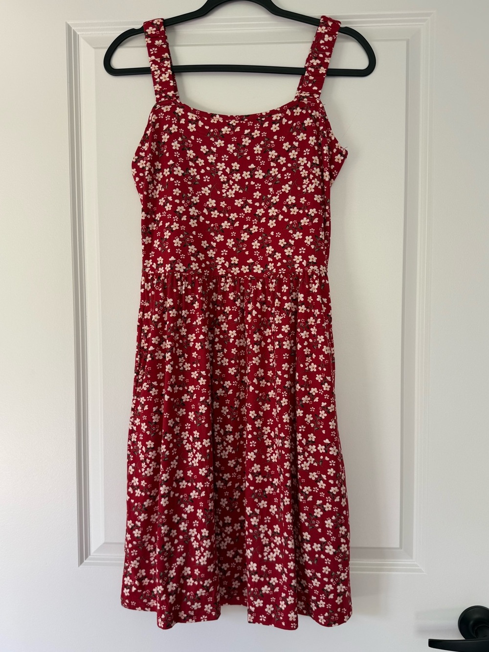 Red Floral Summer Dress for Girls - Sleeveless A-Line